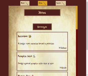 Restaurant page screenshot